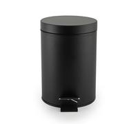 Beldray Poubelle de salle de bain à pédale, 3 L, ronde, noire