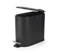 Beldray Poubelle de salle de bain à pédale - 5 litres - Petite poubelle WC avec couvercle à fermeture amortie - Poubelle sanitaire en forme de D pour chambre à coucher, bureau, cuisine, finition