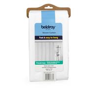 Beldray Rideau de Douche Anti-Bac Traité avec du Pyrithione de Zinc, PEVA Imperméable Prévient Les Odeurs et Les Bactéries Nocives, Comprend 12 Crochets de Suspension, Nettoyage Facile. 180 x 180 cm