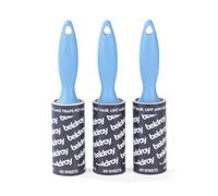 Beldray Rouleaux Anti-Peluches à Main, Lot de 3 | 60 feuilles par rouleau, enlève poils animaux, peluches, poussière, manche robuste, vêtements, tissus, meubles