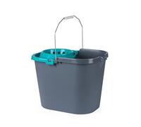Beldray Seau à Vadrouille avec Essoreuse - 16L, Bord Ergonomique Incliné, Facile à Verser/Vider, Essoreuse Amovible, Plastique Durable, Poignées de Transport Pratiques, Gris/Bleu