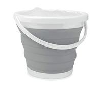 Beldray Seau Pliable 10L , Petite Bassine Bucket pour Le Nettoyage Maison, Voiture & Camping, Utilisation à l'Intérieur et l'Extérieur, Design Compact et Peu Encombrant, Seau Ménager Retactable, Gris