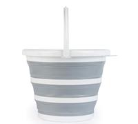 Beldray Seau Pliable 10L, Petite Bassine Bucket pour Le Nettoyage Maison, Voiture & Camping, Utilisation à l'Intérieur et l'Extérieur, Design Compact et Peu Encombrant, Seau Ménager Retactable, Gris
