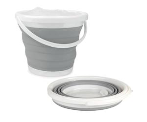 Beldray Seau Pliable 10L , Petite Bassine Bucket pour Le Nettoyage Maison, Voiture & Camping, Utilisation à l'Intérieur et l'Extérieur, Design Compact et Peu Encombrant, Seau Ménager Retactable, Gris