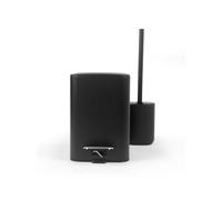 Beldray Set poubelle et brosse WC salle de bain, 3 L, noir | Couvercle fermeture douce, ouverture pédale, seau intérieur amovible, support fermé, poils anti-rayures, antibactérien