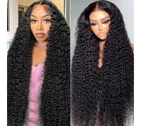 Bele Perruques de cheveux humains brésiliens bouclés avec dentelle frontale - Densité 200 % - 50,8 cm - Cheveux humains brésiliens bouclés - Pour femme noire - Pré-épilées avec des cheveux de bébé