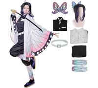 BELEB Anime Kochou Shinobu Costume Kimono Tenue Halloween Uniforme De Fête Avec Perruque (Set+wig,Small)