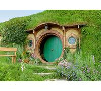BELECO 2.1x1.5m Tissu Hobbit Grotte Photographie Fond Matamata Campagne Hobbit Vie Cabane Herbe Verte Jardin Hobbiton Grotte Fond Fête d'anniversaire Décoration Photo