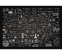 BELECO 2.1x1.5m Tissu Science Thème Classe Tableau Noir Toile de Fond Chimie Mathématiques Géométrie Physique Tableau Manuscrit Fond Enseignement en Ligne Décor Photo