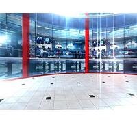 BELECO 3.5x2.5m Tissu Nouvelles Salle de Diffusion Toile de Fond 3D Salle de Presse Studio TV Toile de Fond Newscaster Intérieur Diffusion en Direct Vidéo Conférence Toile de Fond Photo