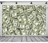 BELECO 3x2.5m Tissu Argent Fond Billets Dollar US Benjamin Franklin Billet 100 Dollars Thème Argent Fête Déco Déco Pièce Séance Photo Studio