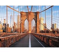 BELECO 3x2.5m Tissu Pont de Brooklyn Toile de Fond New York Bâtiment emblématique Ville Toile de Fond Américain Voyage Landmark Photo Mariage Photographie Fond Portrait Shoot Studio
