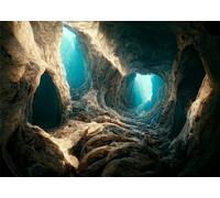 BELECO 3x2m Toile de Fond Donjon de château médiéval, Tunnel Souterrain Sombre avec éclairage, décor fête médiévale, Fond Photo Booth