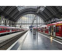 BELECO 3x2m Toile de Fond en Tissu pour Gare, Plate-Forme de Train, Voie ferrée, Architecture arquée, décorations de fête à thème de Train, Accessoires de Studio de séance Photo