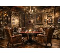BELECO 3x3m Toile De Fond Bar Speakeasy Vintage | Étagère À Vin Rétro Lustre Table Chaises Mur Brique Grunge Toile De Fond Casino Décoration Fête Accessoire Photo