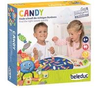 Beleduc - Jeu pour enfants Candy Trouvez les Bonbons - 41 bonbons bois, 3 dés, 1-8 joueurs