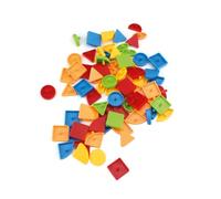 Beleduc Geopic - Kit d'accessoires pour Tableau magnétique | Moules à emboîter, Le complément idéal au Tableau magnétique, 110 pièces géométriques en 6 Formes et 5 Couleurs, Convient pour Le Grand et