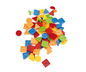Beleduc Geopic - Kit d'accessoires pour Tableau magnétique | Moules à emboîter, Le complément idéal au Tableau magnétique, 110 pièces géométriques en 6 Formes et 5 Couleurs, Convient pour Le Grand et