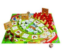 Beleduc Jeu de Société pour Enfant Éducatif Happy Farm - Enfant 4 ans et plus - 53 Pièces, 40 Animaux de la Ferme en Bois - Apprentissage des Mathématiques, de la Logique - 2 à 4 Joueurs