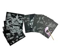 Beleduc Motifs à Gratter et à Peindre - 60 Cartes Créatives pour Enfants dès 3 Ans - Château, Sirène, Animaux et Plus - Jeu Éducatif et Amusant - Peinture, Loisirs Créatifs - Cadeau Fille Garçon