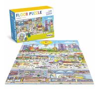 Beleduc Puzzle de Sol Vie Urbaine XL - 45 pièces - Grand Puzzle pour Enfants à partir de 3 Ans - Puzzle éducatif Ville et trafic - 92 x 92 cm - 3 Puzzles Deviennent 1 Puzzle XL - Image cachée