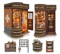 BELEEV Book Nook Kit DIY avec Lumière LED, 3D Puzzle Bois Miniature Maison a Construire, Décoration pour Enfant Etagère à Livres, Cadeau pour Fille Garçon et Amateurs de Puzzles, Étagère Magiques