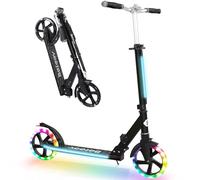 BELEEV Trottinettes Enfants de 6 Ans et Plus, LED Lumineuses Roue, Stem & Deck, Pliable, 4 Hauteurs Réglables, Sangle de Transport, Grandes Roue 200 mm, City Scooter 2 Roues pour Adulte et Adolescent
