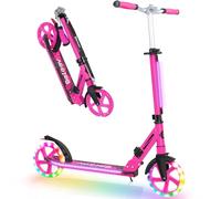 BELEEV Trottinettes Enfants de 6 Ans et Plus, LED Lumineuses Roue, Stem & Deck, Pliable, 4 Hauteurs Réglables, Sangle de Transport, Grandes Roue 200 mm, City Scooter 2 Roues pour Adulte et Adolescent