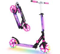BELEEV Trottinettes Enfants de 6 Ans et Plus, LED Lumineuses Roue, Stem & Deck, Pliable, 4 Hauteurs Réglables, Sangle de Transport, Grandes Roue 200 mm, City Scooter 2 Roues pour Adulte et Adolescent