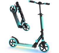 BELEEV Trottinettes Enfants de 6 Ans et Plus, LED Lumineuses Stem & Deck, Pliable, 4 Hauteurs Réglables, Sangle de Transport, Grandes Roue 200 mm, City Scooter 2 Roues pour Adulte et Adolescent