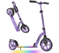 BELEEV V10 Trottinette Enfant 6 a 14 Ans, LED Lumineuse Deck, Réglable en Hauteur, Sangle Transport, Grande Roue 230 mm, Big Wheel City Scooter 2 Roues pour Fille Garçon 6+ Adulte Adolescent Max 100kg