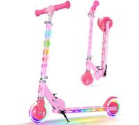 BELEEV V3 Trottinette pour Enfants avec Support, Scooter Pliable à 2 Roues | LED Roues Lumineuses, Stem & Deck, 4 Réglables en Hauteur, Trottinette pour Filles et Garçons de 3 à 12 Ans, Scooter