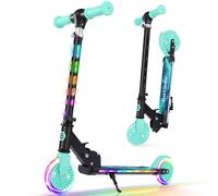 BELEEV V3 Trottinette pour Enfants avec Support, Trotinette Pliable à 2 Roues, LED Roues Lumineuses, Stem & Deck, 4 Réglables en Hauteur, Trottinette pour Filles et Garçons de 3 à 12 Ans, Scooter