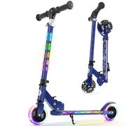 BELEEV V3 Trottinette pour Enfants avec Support, Trotinette Pliable à 2 Roues, LED Roues Lumineuses, Stem & Deck, 4 Réglables en Hauteur, Trottinette pour Filles et Garçons de 3 à 12 Ans, Scooter