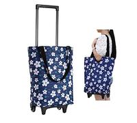 Belegao 17L Sac de Courses à Roulettes Pliable - Petit Chariot de Courses à Roues Zippé Imperméable Télescopique Réutilisable Poids Léger Panier de Courses pour supermarché marché, aîné Femme