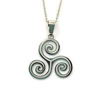 belelle Collier Femme Celtique, Chaîne Celtique, Pendentif Femme, Bijou Breton, Pendentif Triskel, Amulette de Protection, Couleur Argent, Chaîne en acier inoxydable