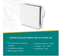 BELEN Extracteur d’air ponctuel - Neoventil - B-V1 Interrupteur - Blanc - 100mm