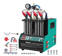 BELEY Nettoyeur d'injecteurs à ultrasons 220 V avec fonction chauffante, 10 fonctions de test, écran LED et adaptateur 4 cylindres pour voiture et moto