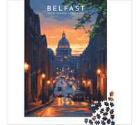 Belfast Travel Poster Puzzle 1000 pièces | puzzle pour un w nd prolongé le passe temps parfait pour un long w nd loin de la routine à la maison le soir38x52cm