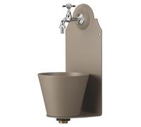 Belfer 42PR Fontaine murale en acier aluminium avec robinet et bac couleur taupe