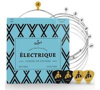Belfort® Cordes de première qualité pour guitare électrique (lot de 6 cordes) VAINQUEUR DE TEST 2019* BONUS : Ebook gratuit + 4 plectres
