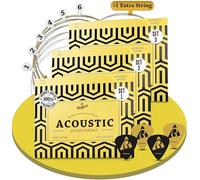 BELFORT® Jeu de 3 x 6 cordes pour guitare folk - Bronze phosphoreux de qualité supérieure - 4 médiators - Corde électrique acoustic extra haute (cordes acoustiques)