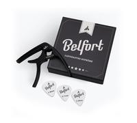 BELFORT® QuickPitch Capodastre original pour guitare + 3 médiators + eBook gratuit ☆ Facile à utiliser ☆ Capo pour guitare - Guitare folk, guitare acoustique, guitare de concert, guitare électrique et