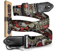 Belfort Sangle de Guitare pour Guitare Électrique, Acoustique, Occidentale, Basse E et Ukulélé pour Enfants et Adultes, Cuir Microfibre + E-BOOK (Tropical)
