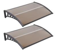 Belfoyer Auvent de Porte d’Entrée DIY, Marquise en Polycarbonate Creux avec Cadre PP et Embouts Aluminium, Protection Contre Pluie, Neige et UV pour Porte, Fenêtre ou Terrasse (100 * 200 cm)