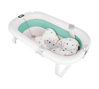 Belfoyer Baignoire Bébé Pliable avec Thermomètre - Bassine de Bain Bébé Pliable sur Pied ou au Sol, Confortable & Sécurisée avec Coussin Doux, Drainage Facile, Gain de Place, 0-36 Mois（WX17404）