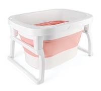 Belfoyer Baignoire BéBé Pliable pour Tout-petits avec mesure de la température en temps réel, Baignoire Pliante Bebe et Enfant Jusqu'à 3 Ans, (Rose)