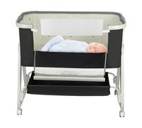 Belfoyer Berceau Cododo Bébé 2 en 1 avec Matelas & Moustiquaire, Lit d’Appoint Réglable en Hauteur, Lit Pliant Portable avec Roues et Fonction Balancelle, de 0 à 36 Mois（50 * 91 * 68-81cm，Noir）