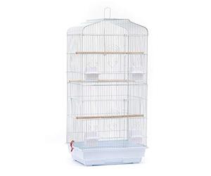 Belfoyer Cage à Oiseaux Interieur et Extérieur, 46 x 36x 92 cm, Cage Oiseau Exotique pour Perruche Ondulée Canari élégante Conure de Molina, Blanc