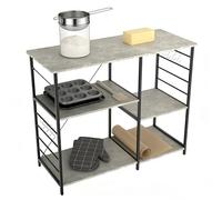 Belfoyer Étagère Micro Ondes Cuisine Arrangement Multi étagères Grande capacité avec Rangement pour Micro Onde et appareils Cuisine Plusieurs Tailles (Pierre Grise/Noir, 39 * 90 * 82cm)